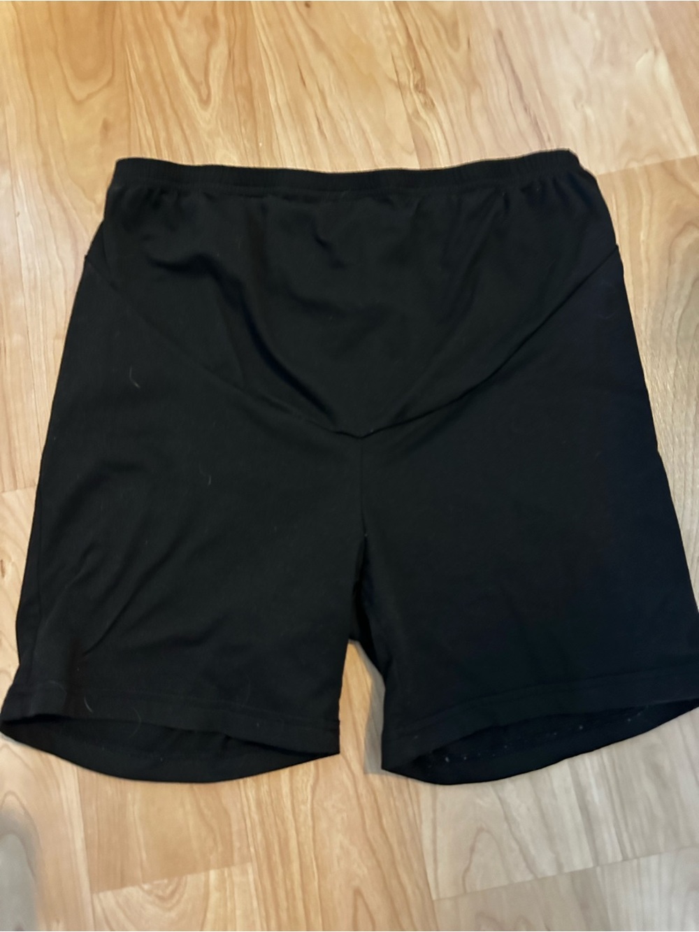Black Stretch Maternity Biker Shorts